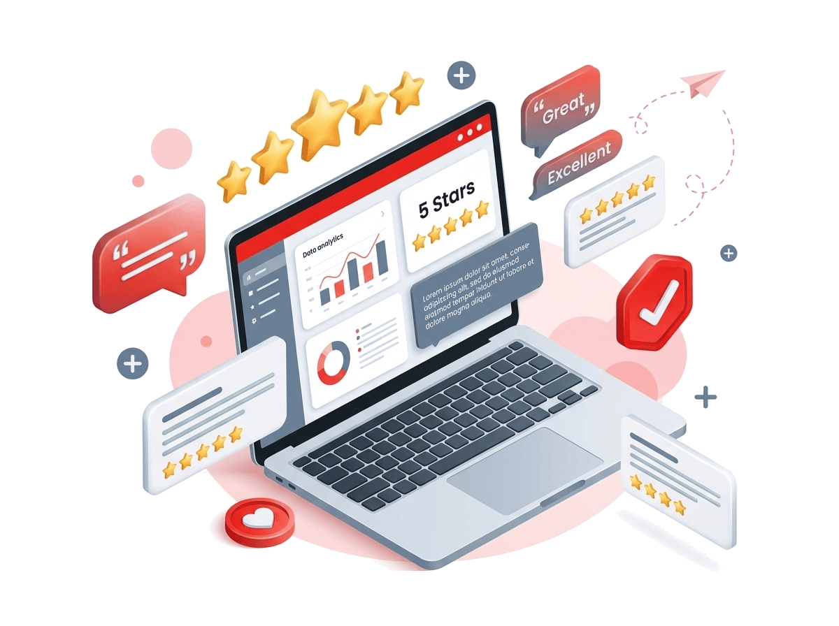 Customer Reviews and Ratings Analytics Illustration