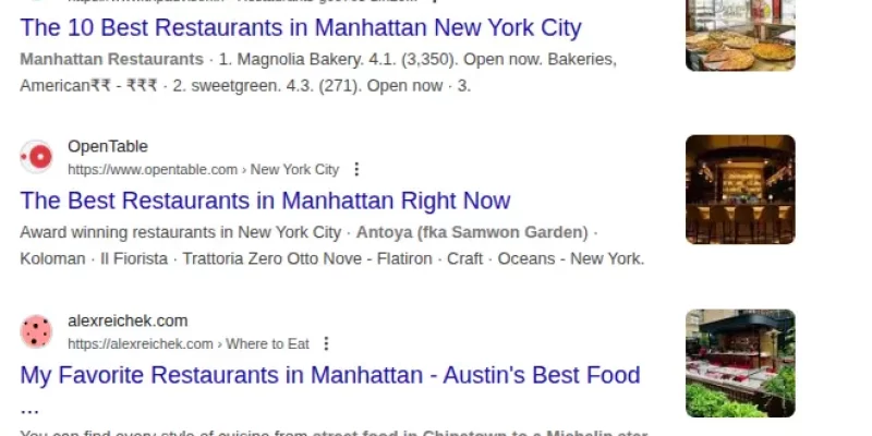 Local services- restaurant services in Manhattan